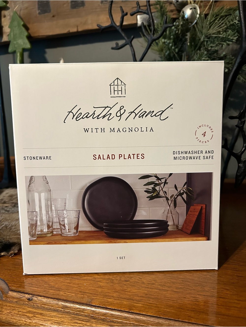 Hearth & Hand Black Stoneware Salad Plates - Set of 4